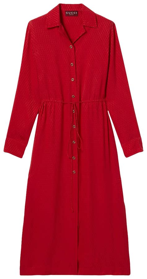 Gucci silk jacquard dress in red 